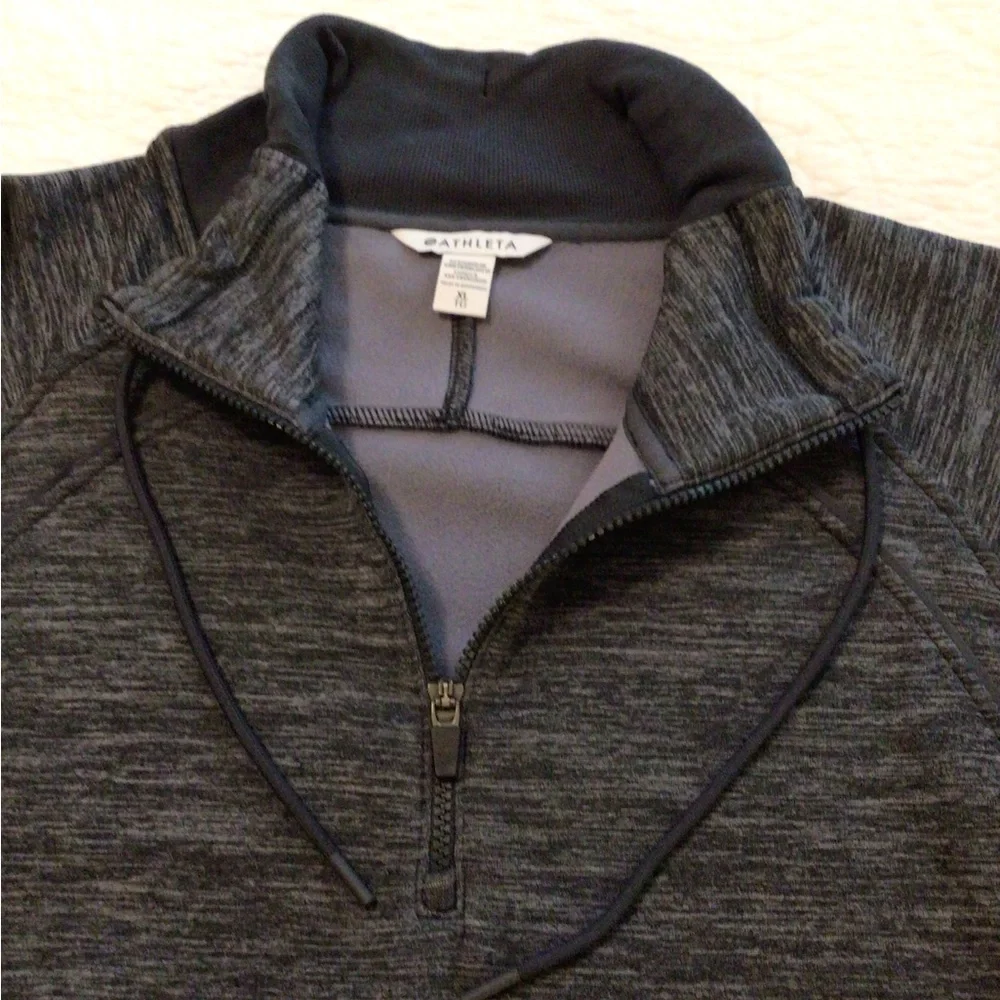 Athleta Polartec Powerstretch Quarter-zip Sweatshirt, charcoal, XL - Picture 6 of 11